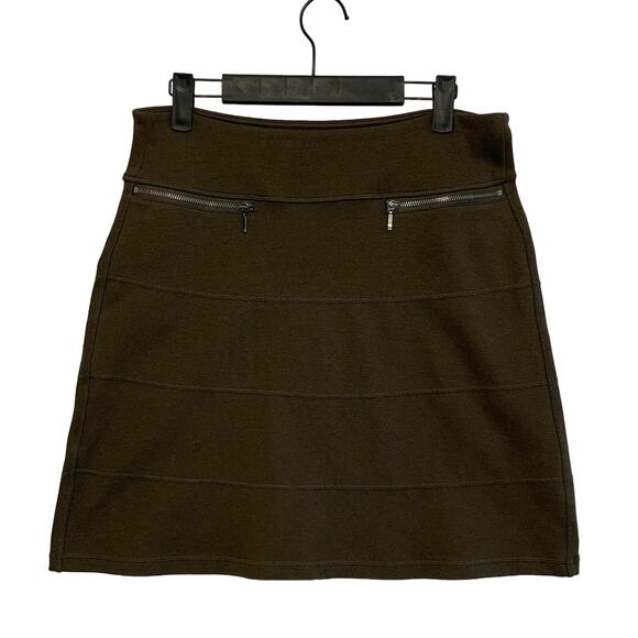 Athleta Strata A-Line Ponte Skirt Women's Sz S Brown Modal Stretch Knee Length - Picture 1 of 6